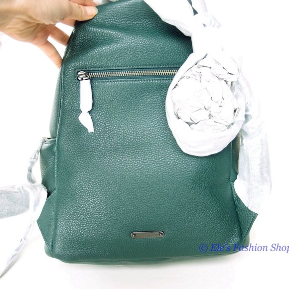 ❤️ NWT Rebecca Minkoff Julian Large Leather Backpack Bottle Green 100%  AUTHENTC main image 9